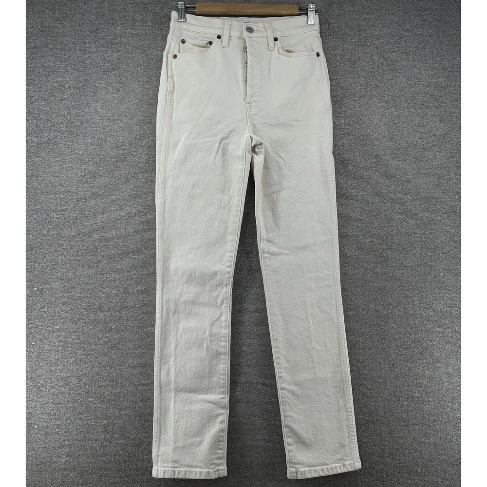 Re/Done Slim Jeans Women Size 27 Vintage White Button Fly Casual